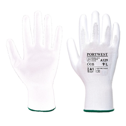 Portwest PU-Handschuh -  Karton (480) – A129 – Weiss