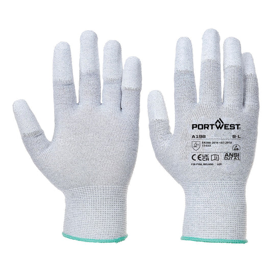 Portwest Antistatischer PU-Fingerspitzen Handschuh – A198 – Grau