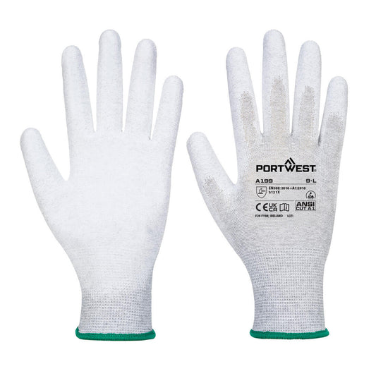 Portwest Antistatischer PU-Handflächen Handschuh – A199 – Grau
