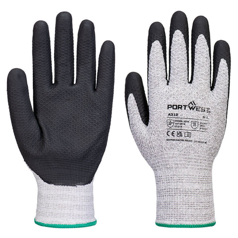 Portwest Grip 13 Nitrile Diamant-Strickhandschuh (Pk12) – A312 – Grau/Schwarz