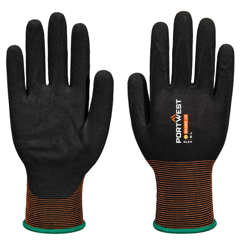Portwest GP Grip 18 Nitril-Handschuh glatt/sandig – A375 – Schwarz