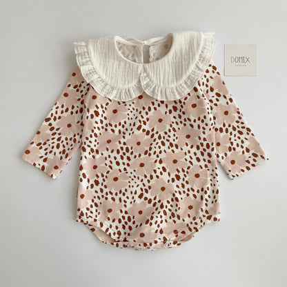 Floral Bodysuit with Elegant Collar