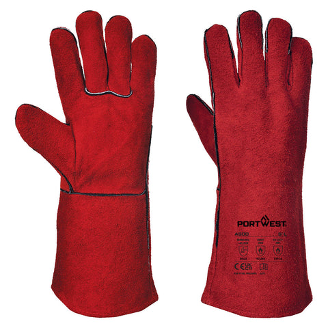 Portwest Schweißer Stulpenhandschuhe – A500 – Rot