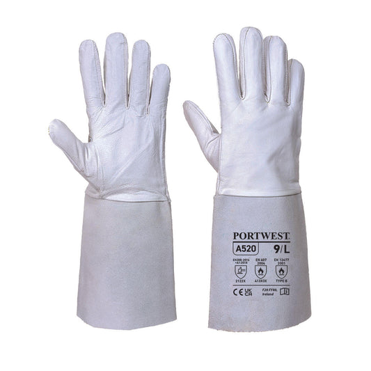 Portwest Premium Tig Schweißer-Stulpenhandschuh – A520 – Grau
