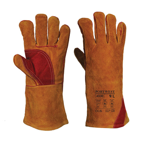 Verstärkter Schweisserschutz-Handschuh mit Stulpe
