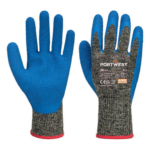 Portwest Aramid HR Schnittschutz-Latex-Handschuh – A611 – Schwarz/Blau