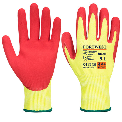 Portwest Vis-Tex Winter Cut D13 Nitril-Handschuh – A626 – Gelb/Rot