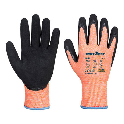 Portwest Vis-Tex Winter Cut D13 Nitril-Handschuh – A646 – Orange/Schwarz