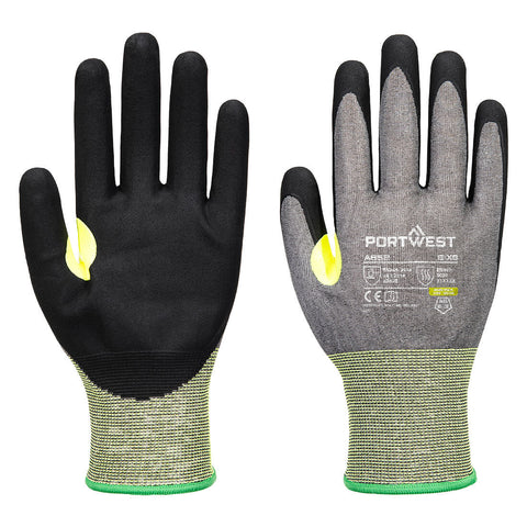 Portwest CS E21 Nitril Schnittschutzhandschuh – A652 – Grau/Schwarz