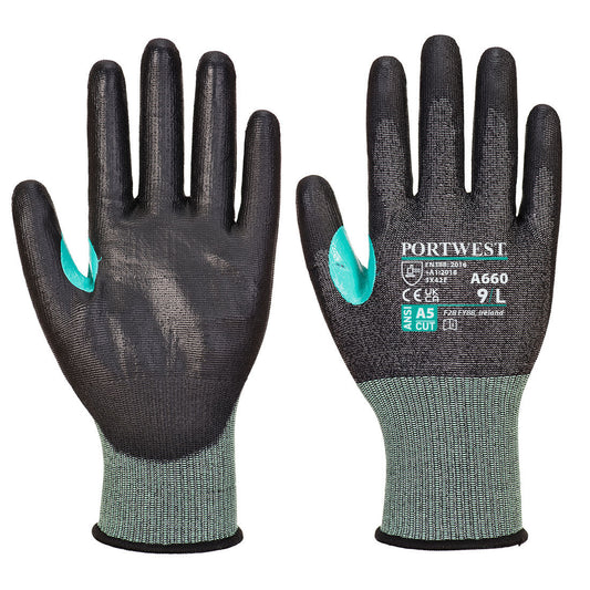 Portwest CS VHR18 PU-Schnittschutzhandschuh – A660 – Schwarz