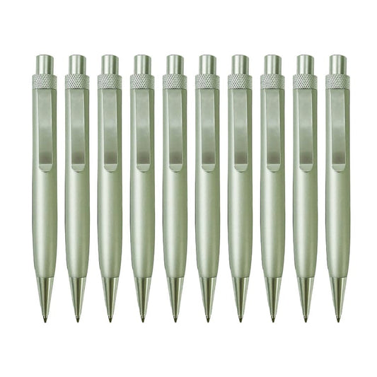 Beauty Kugelschreiber 10er Set – Aluminium, Druckmechanik, Parker-Mine, 13,5 cm