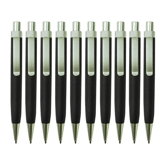 Beauty Kugelschreiber 10er Set – Aluminium, Druckmechanik, Parker-Mine, 13,5 cm