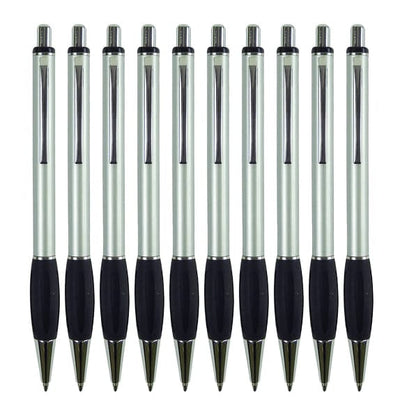 Tecno Kugelschreiber 10er Set – gummierte Griffzone, solide Mechanik, 13,5 cm