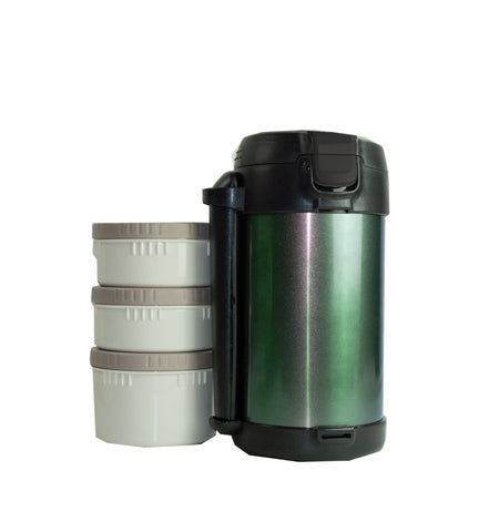 Thermo Lunchbox – 2L, 3 Edelstahlboxen, 12h warm, mit Tasche & Bestecketui