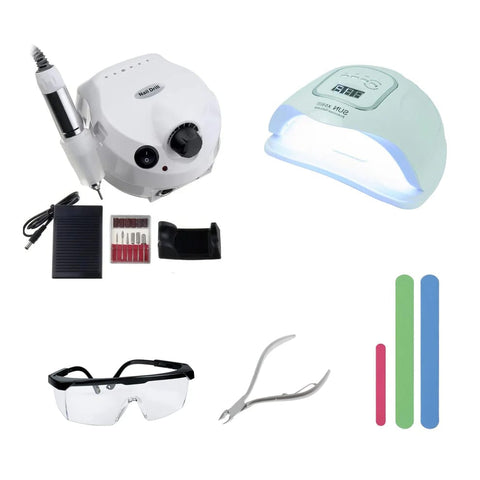 Professionelles Nagelfräse Set mit UV/LED Lampe – Komplettes Nagelstudio Set für zu Hause