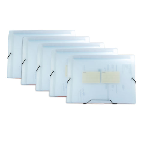 Fächermappe A4 Transparent – 13 Fächer & 12 Beschriftbare Tabs