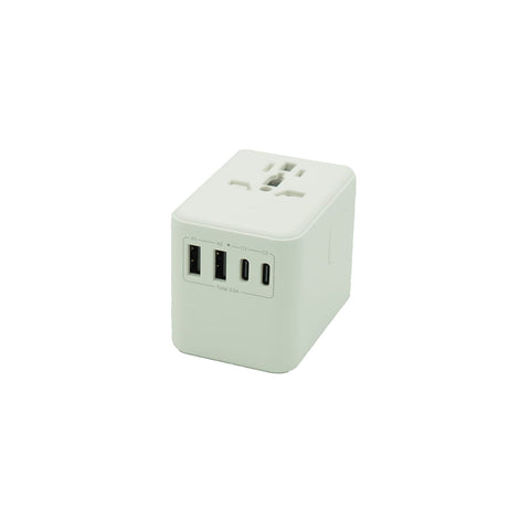 Kolumbus Weltreisestecker 4-in-1 – 150+ Länder, 2x USB-A & 2x USB-C, CE/RoHS
