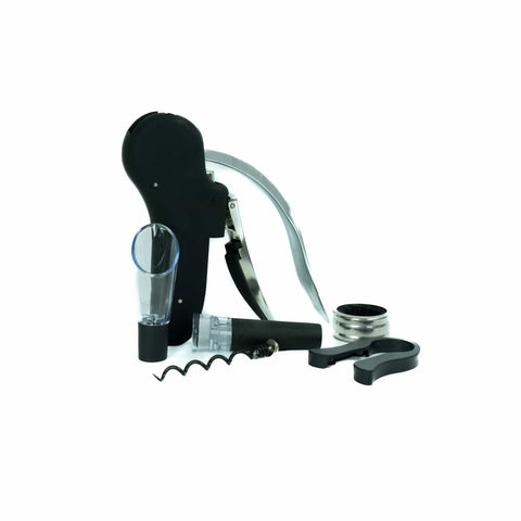 Easy-Lift Korkenzieher Set – 6-teilig mit Ausgiesser, Stopfer & Banderolenschneider