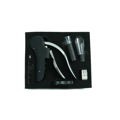Easy-Lift Korkenzieher Set – 6-teilig mit Ausgiesser, Stopfer & Banderolenschneider