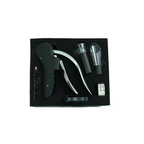 Easy-Lift Korkenzieher Set – 6-teilig mit Ausgiesser, Stopfer & Banderolenschneider