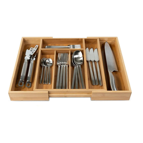 Schubladenorganizer aus Holz – Ausziehbar bis 50cm & Mehrere Fächer
