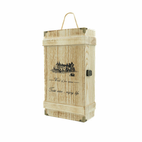 Weinkiste aus Echtholz – Leer, Für 2 Flaschen