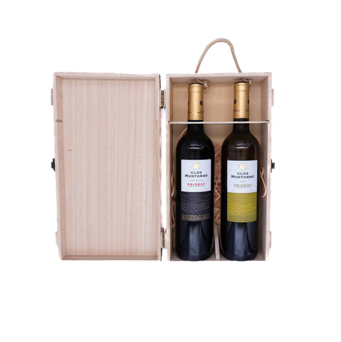 Weinkiste aus Echtholz – Leer, Für 2 Flaschen