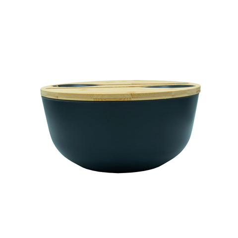 Sally Bowl Salatschüssel mit Besteck & Holzdeckel