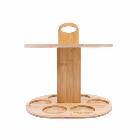 Weinhalter für 2 Flaschen & 4 Gläser – Kompakt & Elegant