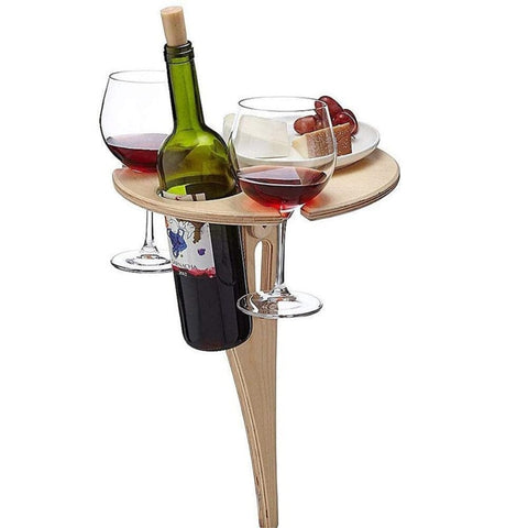 Outdoor Weintisch – Für 1 Flasche & 2 Gläser, Als Servierwagen & Beistelltisch
