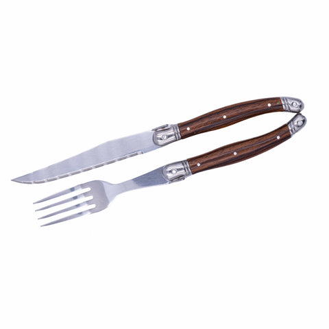Steakmesser Set 8-teilig – 4 Messer & 4 Gabeln Für Scharfes Schneiden
