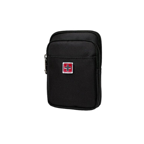 Swiss Gürteltasche – 3 Fächer, Karabinerhaken & 16x13x8cm