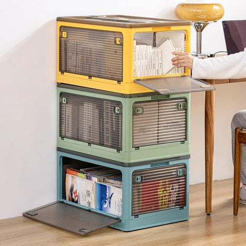 Haushalt Faltbox mit Deckel & Rädern – 59,5x41,5x33,5cm, Faltbar & Stabil
