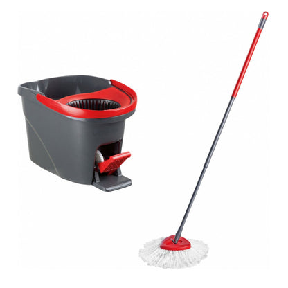 Bodenwisch-Set – Mop, Eimer mit Auswringer & Mikrofaserbezüge Waschbar 60°C