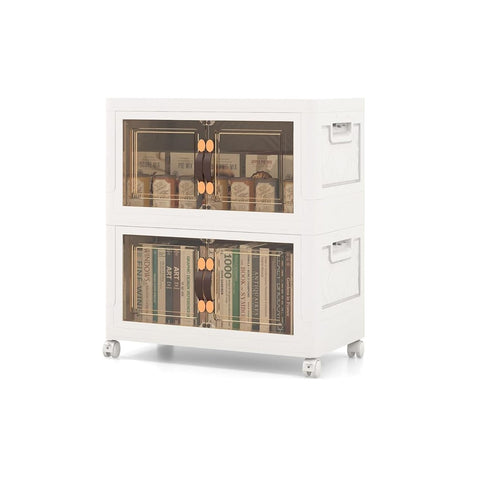 Stapelbare Aufbewahrungsbox mit Türen – 2er Set, 82x69,5x45,5cm