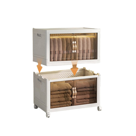Stapelbare Aufbewahrungsbox mit Türen – 2er Set, 82x69,5x45,5cm