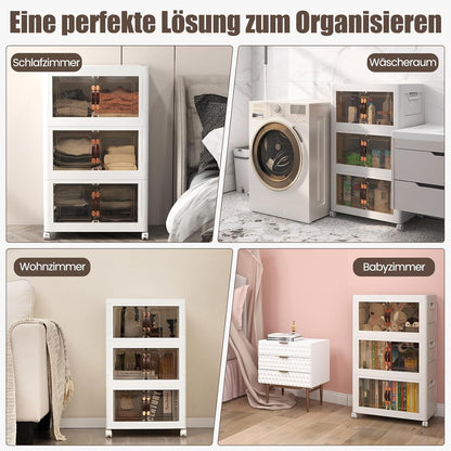 Stapelbare Aufbewahrungsbox mit Türen – 2er Set, 82x69,5x45,5cm