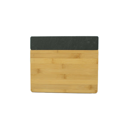 Buffet-Platte Bambus mit Schieferplatte – 25x30cm, Stilvoll & Leicht zu Reinigen