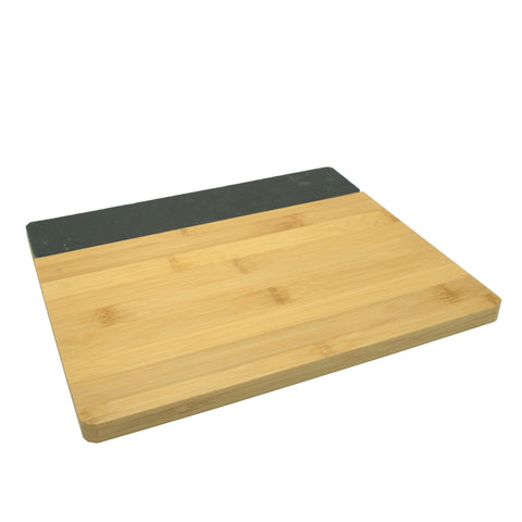 Buffet-Platte Bambus mit Schieferplatte – 25x30cm, Stilvoll & Leicht zu Reinigen