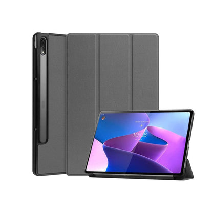 Dreifach faltbare Lederhülle für Lenovo Tab P12 – mit Aufstellfunktion & Auto-Sleep