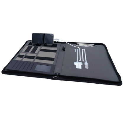 Milano A4 Organizer mit Powerbank – Klemmbrett, Tablet-Halterung & Kunstleder