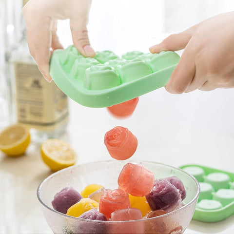 Silikon Eiswürfelform 3D Rosen – Für Eis, Schokolade & Seife