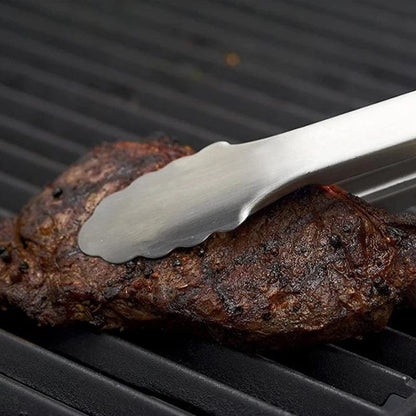 Grillzange mit Holzgriff – 30cm, gezackte Greifflächen & ergonomisch