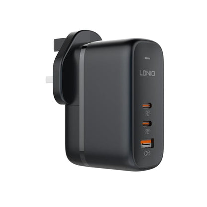 3-in-1 Turbo Charger 65W – 2x USB-C & 1x USB, Inkl. UK/EU/US Aufsätze