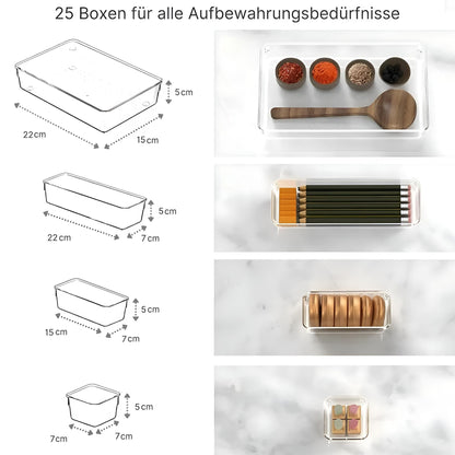 Schubladen-Organizer-Set – 25-teilig mit 4 Grössen