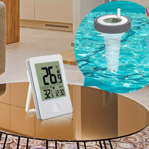Digitaler Pool-Thermometer – Wasser & Aussentemperatur, Wasserdicht & Mit Display