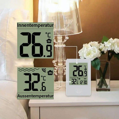 Digitaler Pool-Thermometer – Wasser & Aussentemperatur, Wasserdicht & Mit Display
