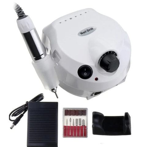 Profi Nagelfräser mit Aufsätzen & Fusspedal – Für Maniküre & Pediküre