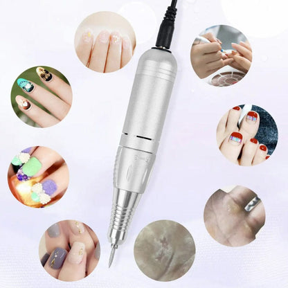 Profi Nagelfräser mit Aufsätzen & Fusspedal – Für Maniküre & Pediküre