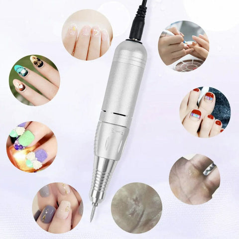 Profi Nagelfräser mit Aufsätzen & Fusspedal – Für Maniküre & Pediküre